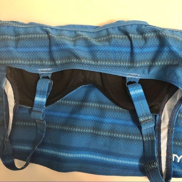 TYR Tramonto Twisted Bra Tankini top blue twist front swimsuit bathing suit 8 - Picture 8 of 10